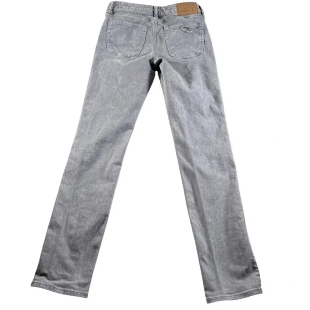 American‎ Eagle Jeans Mens 30x34 Slim Fit Gray Wash Airflex + Destroyed Ripped